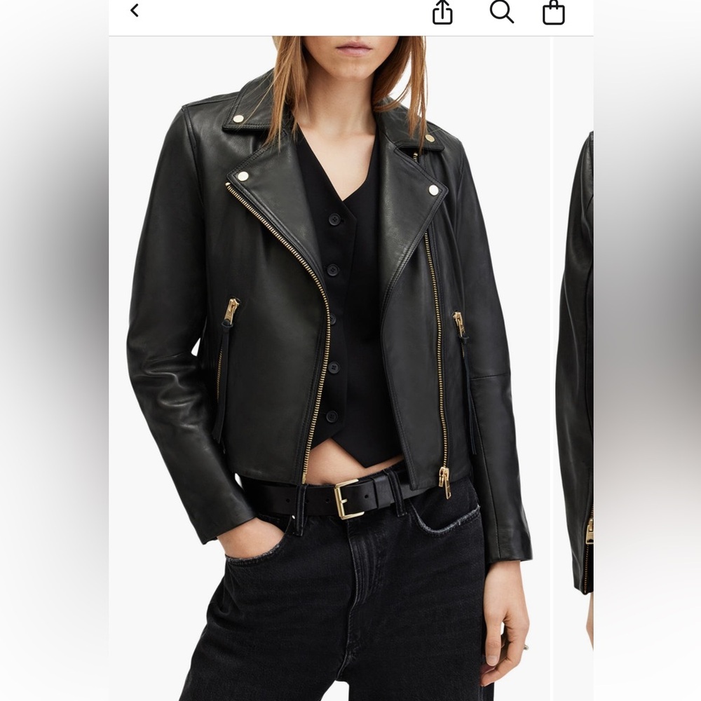 All saints leather jacket size 12 good condition